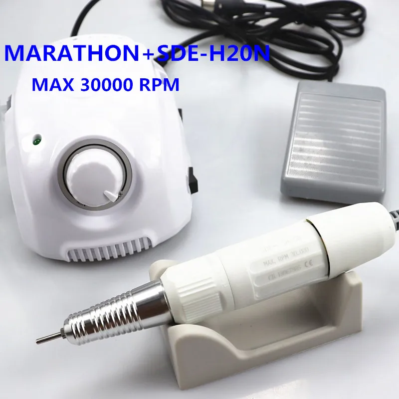 Mocny 210 mistrz maratonu maszyna do Manicure 65W mikrosilnik 35000RPM H20N elektryczne wiertarki do paznokci