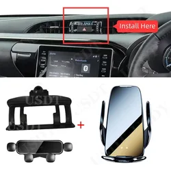 Fit for Toyota Hilux 2017 - 2021 2022 2023 2024 Accessories Car Mobile Phone Holder Bracket Mount Magnetic Wireless Charger
