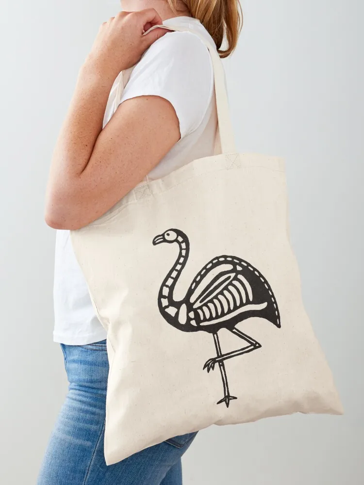 Skeletal Flamingo Tote Bag shopping trolley bag canvas tote bag shopper bags
