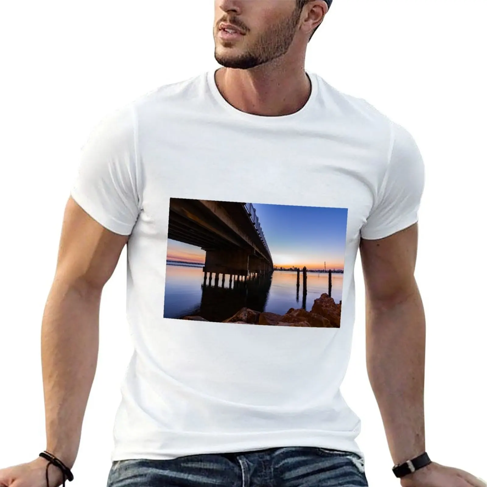 

Forster Bridge at Sunset T-Shirt g man t shirts for men t shirts for man cotton soft T-Shirt