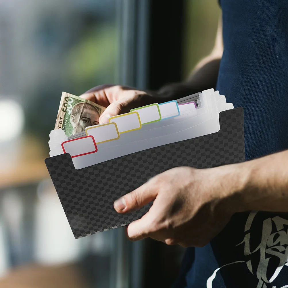 2Pcs Portable File Folder Bag Multi-Layer Document Organizer for Bills Checks Change Small Items Storage Solution