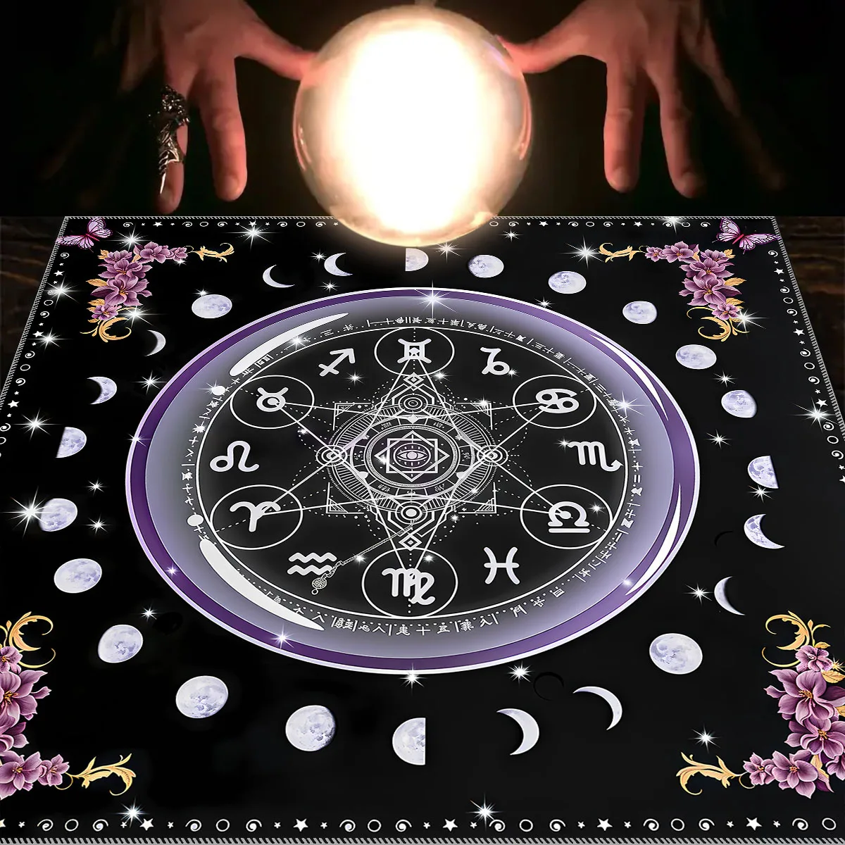 1 Stück Tarot-Tischdecke, keltisches Kreuz-Tarot-Tischdecke für Wahrsagereien, geheimnisvolle Tischdecke zur Altardekoration – Detail 6