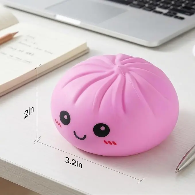 Realistic Giant Dumpling Squeeze Toy with Bamboo Steamer Soft TPR Dough Ball Decompression Fidget Toy Funny Creative Gift