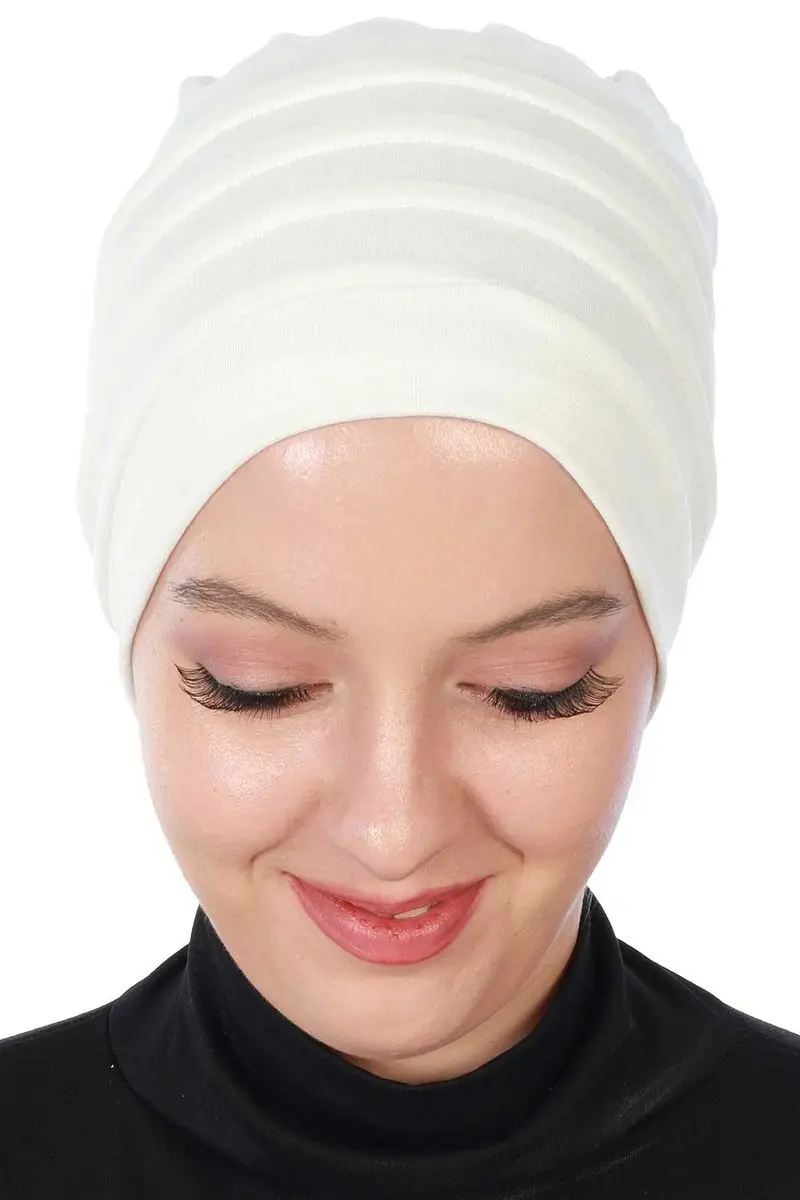 Boina modelo hijab creme de osso