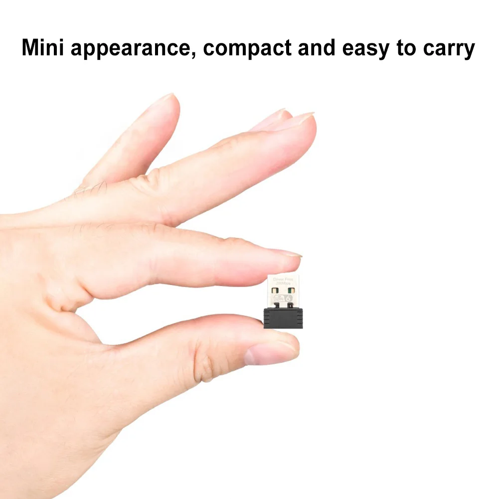 Adaptador USB sem fio WiFi para desktop e laptop, 300Mbps, placa LAN de rede, Dongle receptor, 802.11b/Gbps n/ax, PC