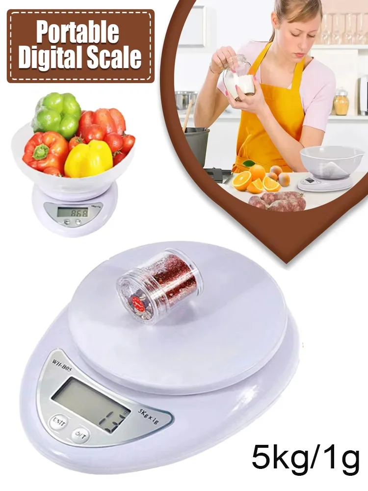 Balança Digital Portátil LED com LED, Balança Eletrônica, Balanço Alimentar, Medição, Peso,