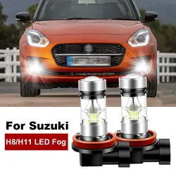 2pc 2400LM For Suzuki Swift mk3 mk4 mk5 2005 2006 2007 2008 2009 2010 2011-2020 LED H8 H11 Fog Light Bulb Car DRL Lamp 6000K 12V