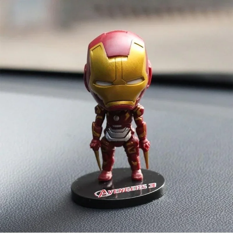 The Avengers Q Version 10CM Anime Figures Super Hero Spiderman Iron Man Batman Captain America Thor Model Doll Toy Kids Gifts