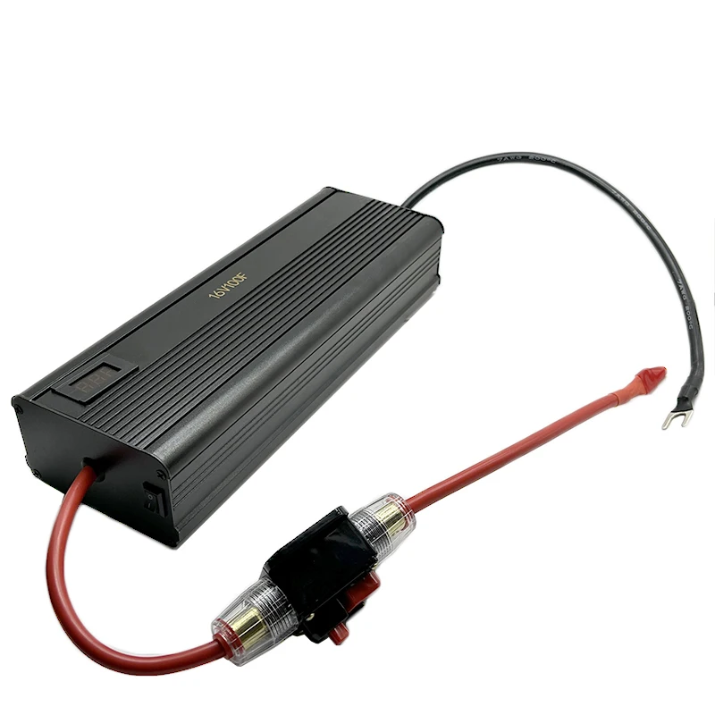 Автомобильный выпрямитель с суперконденсатором, с вольтметром