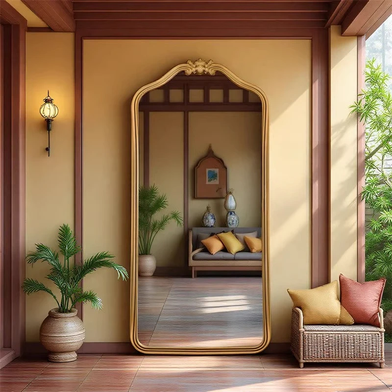 French style ground Large floor mirrors full body Light makeup mirror wall mirrors art bathroom decor Room decoration decor