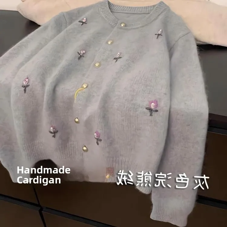 

plus Size 300 Pou Fat MM European Sle Embroidered Sweatirt Outerwear Meat Concealing Autumn Winter Soft ey Top