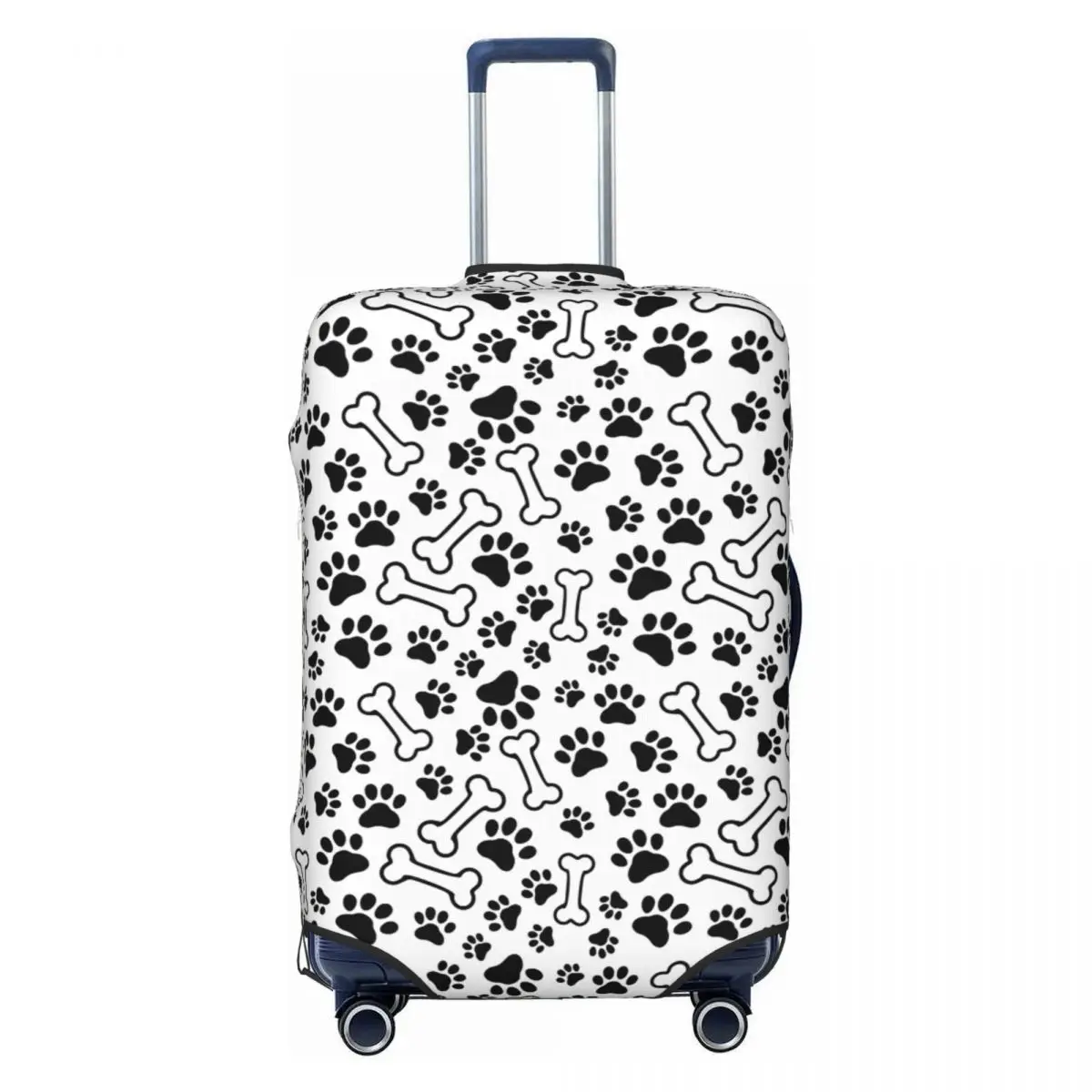 

Custom Animal Footprints Dog Paw And Bones Pattern Luggage Cover Protector Funny Travel Suitcase Covers for 18-32 Inch