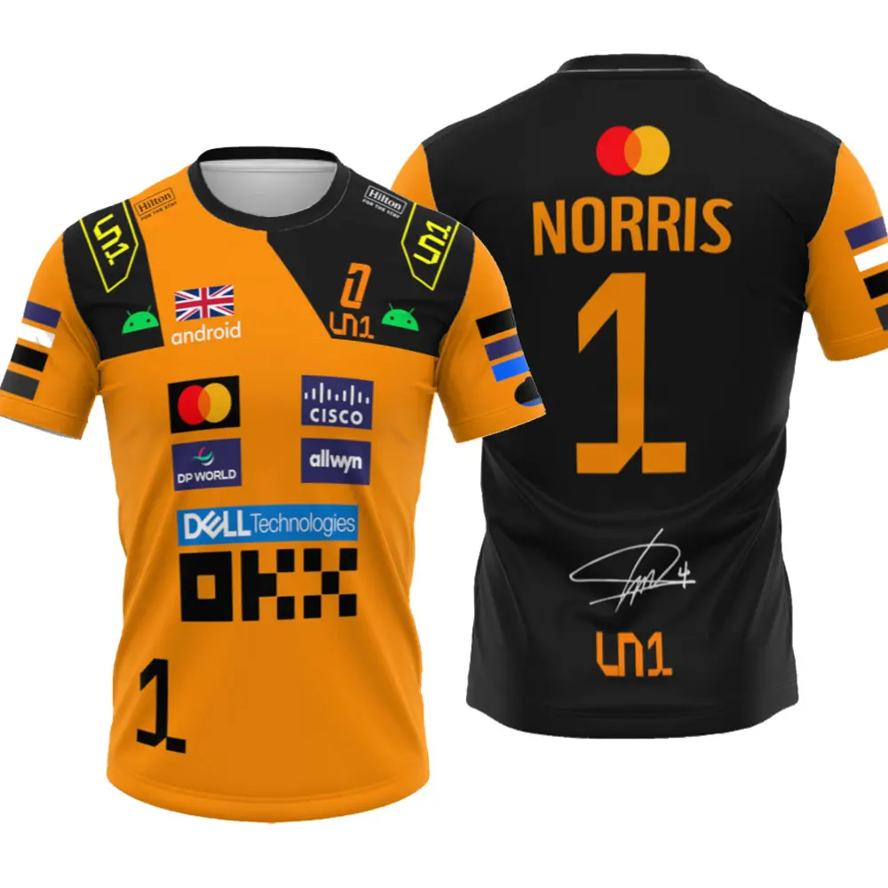 Driver #1 Lando Norris & Driver #81 Piastri Fans T-shirt Summer Short Sleeve Men Tee Shirts 2026 New Racing Male Clothes Tops