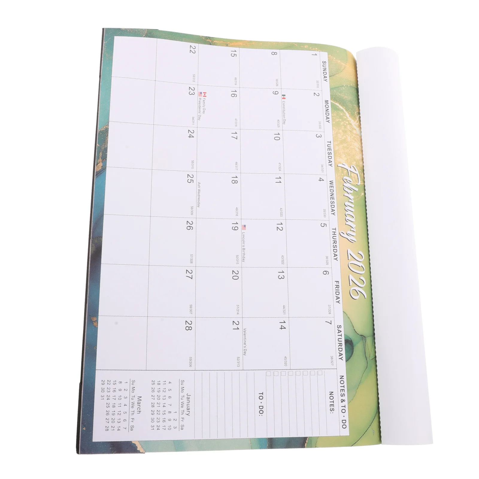 Wall Calendar 2025-2026 Noting Monthly Office Home Accessory Smooth Thick Material Practical Fresh Concise Style Easy