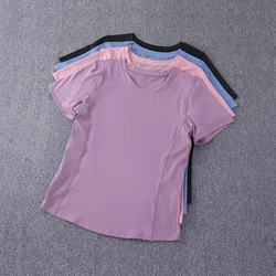 2024 Sexy Sports Top Female Tight-Fitting Mesh Yoga Wear Quick-Drying T-Shirt Fitness Yoga Tops