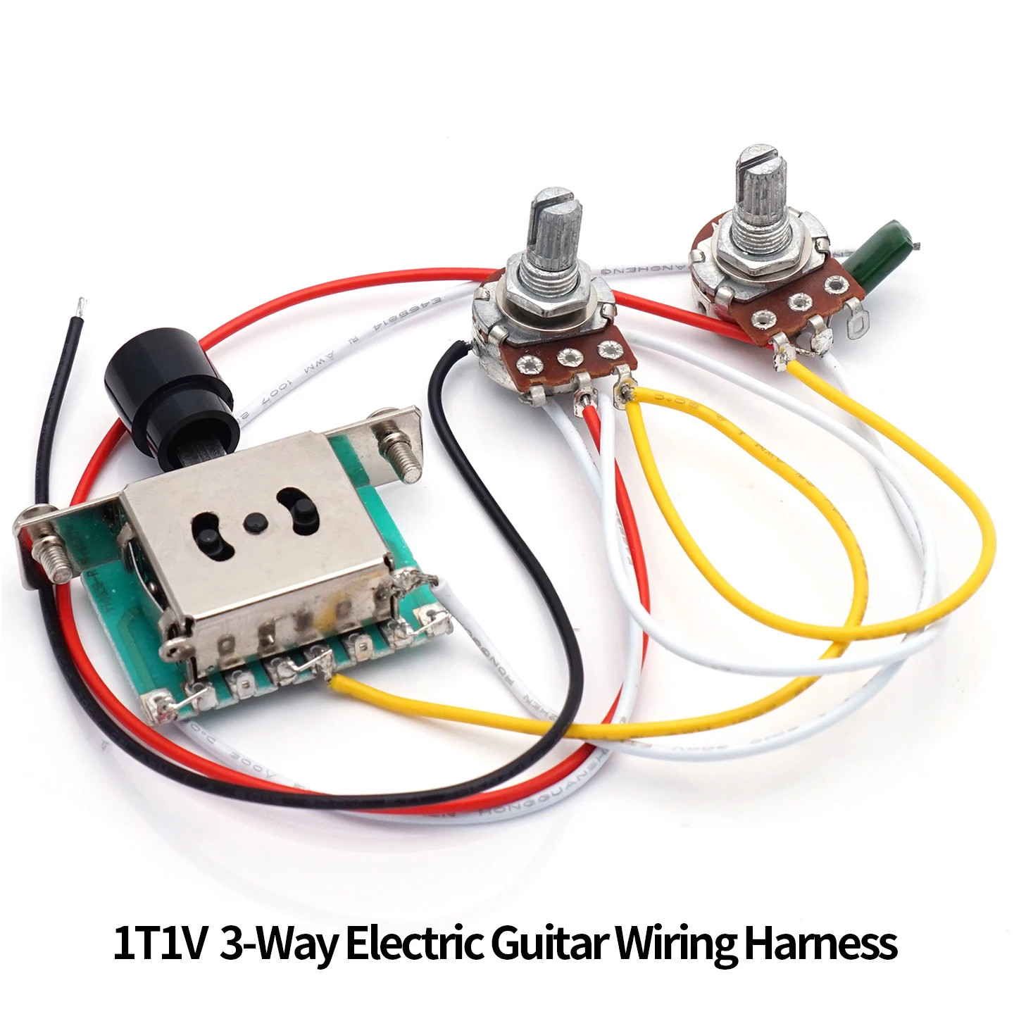 1T1V Electric Guitar Wiring Harness Assembly 3-Way Switch Small Pots with Output Jack