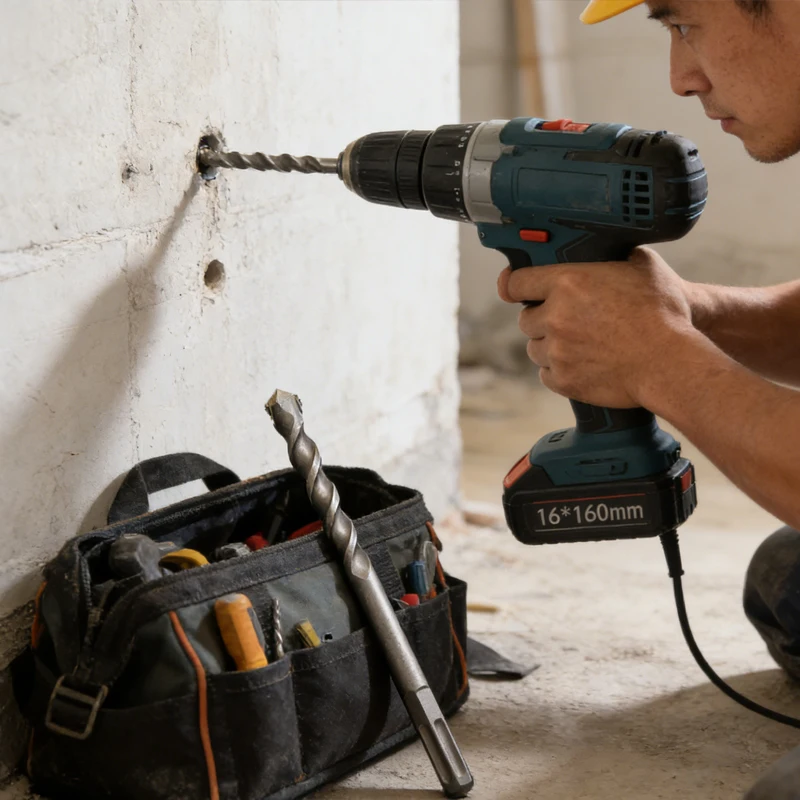 

Multi Functional Flashlight Drill Bit Impact Electric Hammer Drill Bit Concrete Through Wall Square Handle Drilling Drill Bit