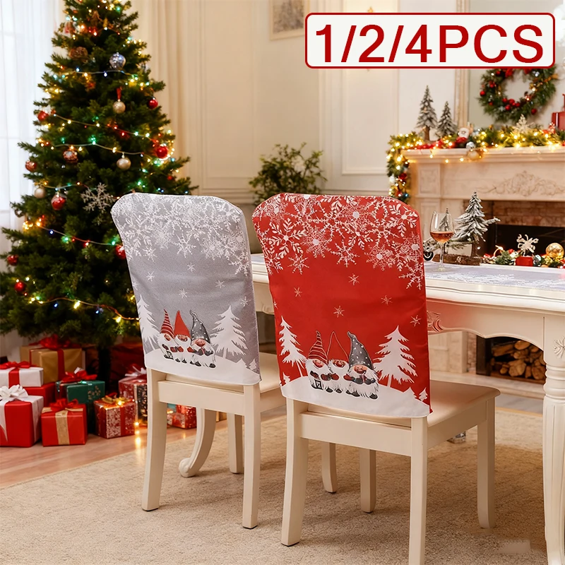 

Holiday Christmas Chair Covers,Snow Tree Printed Chair Covers, Perfect for Christmas Home Decor & Party Favors, Easy To Install