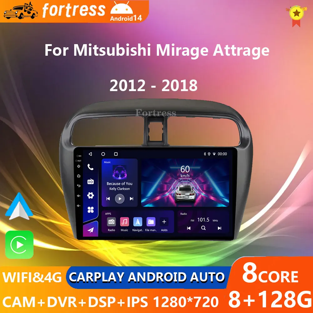 

2 Din Android 12 Car Radio Multimidia For MITSUBISHI Mirage Spacestar Attrage 2012-2018 GPS Navigation Carplay 2din