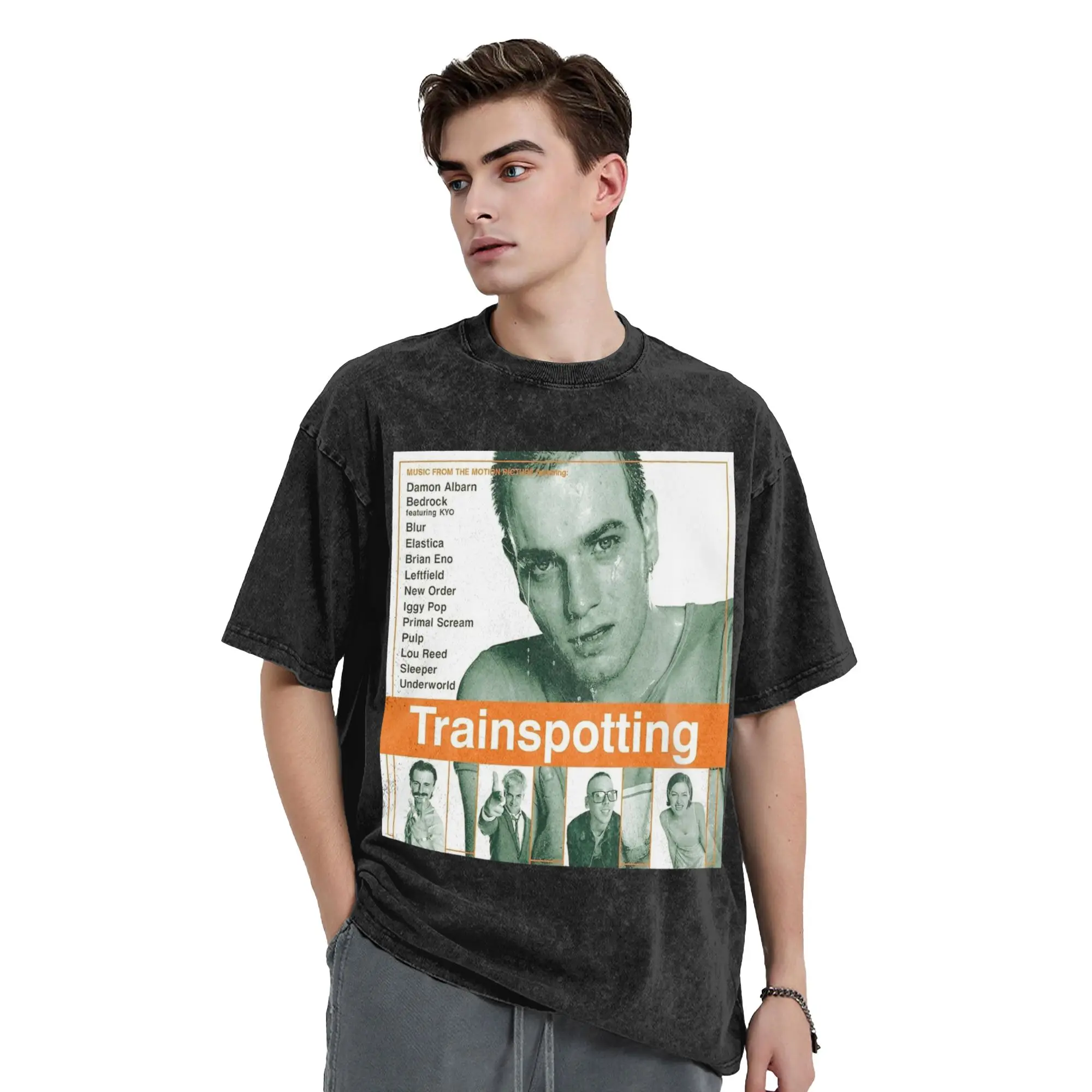 Trainspotting Movie T Shirt Hip Hop Washed Short Sleeve Harajuku T-Shirts Men Women Tops Streetwear Graphic Printed Tee Shirt