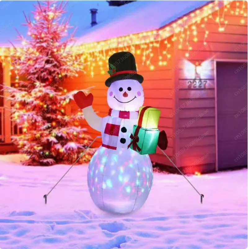 Christmas Inflatable Air Mold Inflatable Christmas Snowman Lights Luminous Decoration Christmas Arch Claus Holiday Decoration