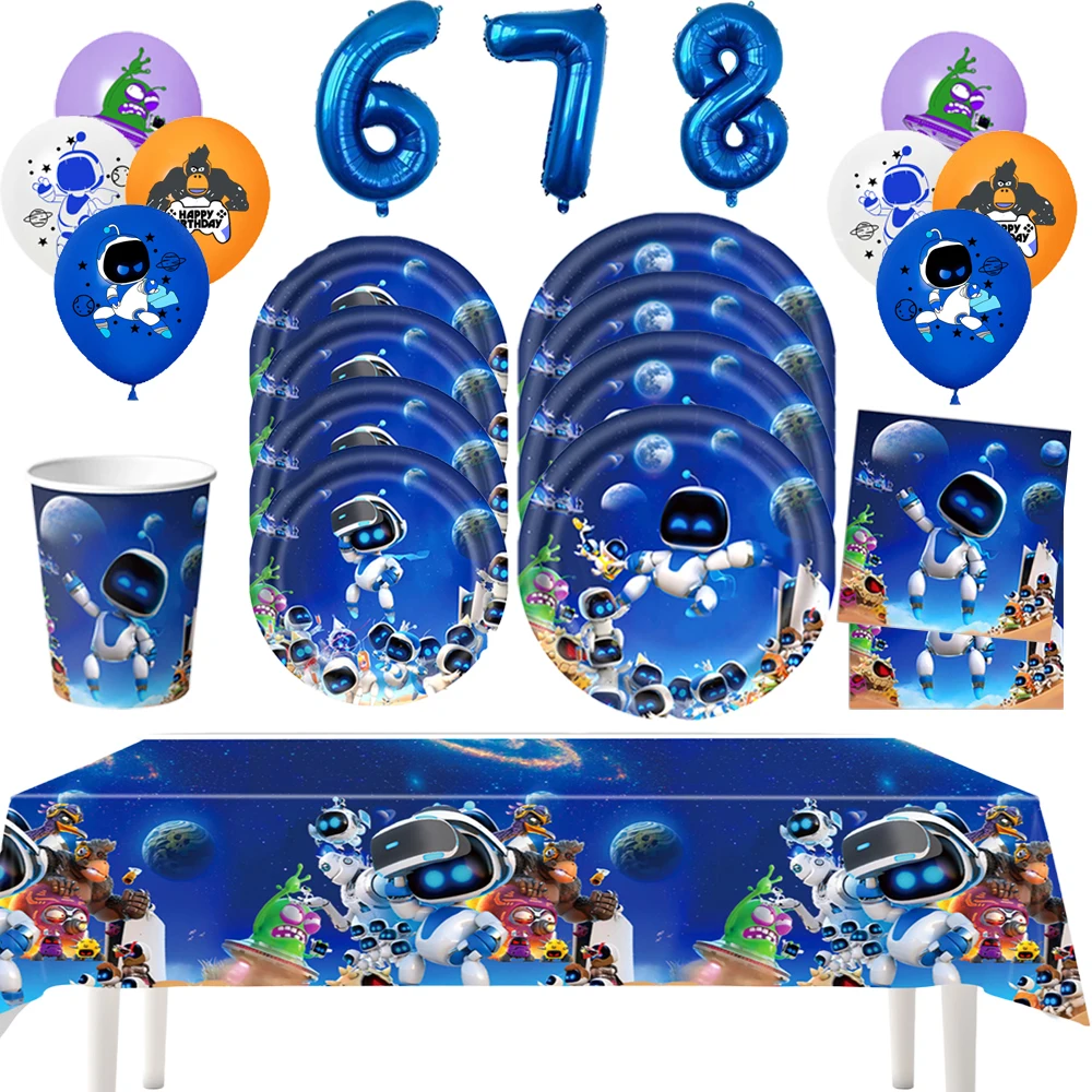 

Cartoon ROBOTS Theme Birthday Party Decoration Balloons Tablecloth Cup Plate Background Children Photography Supplies Kids Gifts