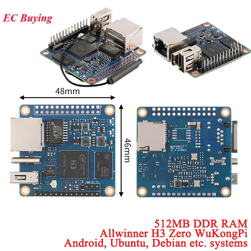 Allwinner H3 Zero WuKongPi Development Module LCD 256MB/512MB Single Board Computer Linux Development Quad Core Open Source