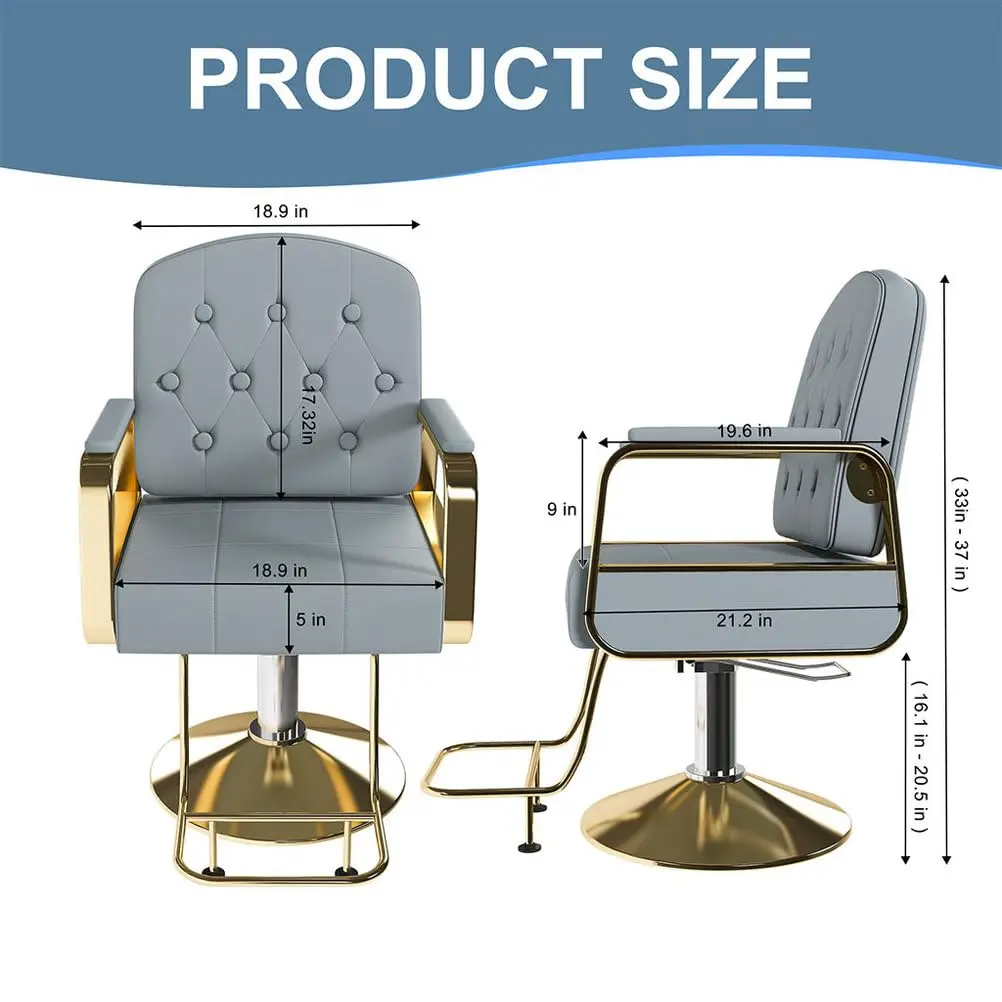 Hydraulic Barber Chair Heavy Duty Pump 360° Swivel Height Adjustable PU Leather Salon Spa Tattoo Studio, Customized