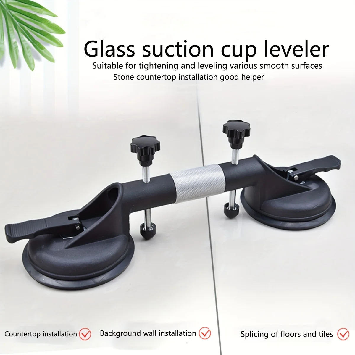 Holder Hooks to Lift Large Glass/Tile Lifter/Moving Glass/Pad Suction Cups Heavy Duty Aluminum Vacuum Plate Handle Glass