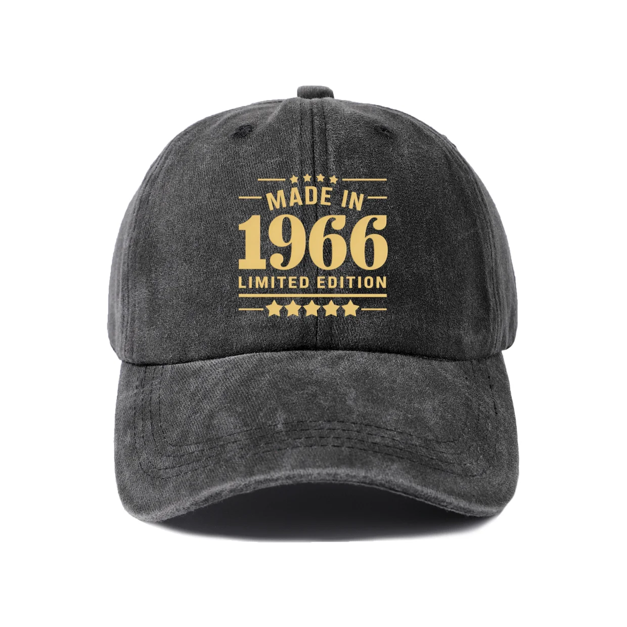 Made In 1966 Limited Edition Graphic Vintage Washed Baseball Cap, Adjustable Unisex Dad Hat, Casual Gift