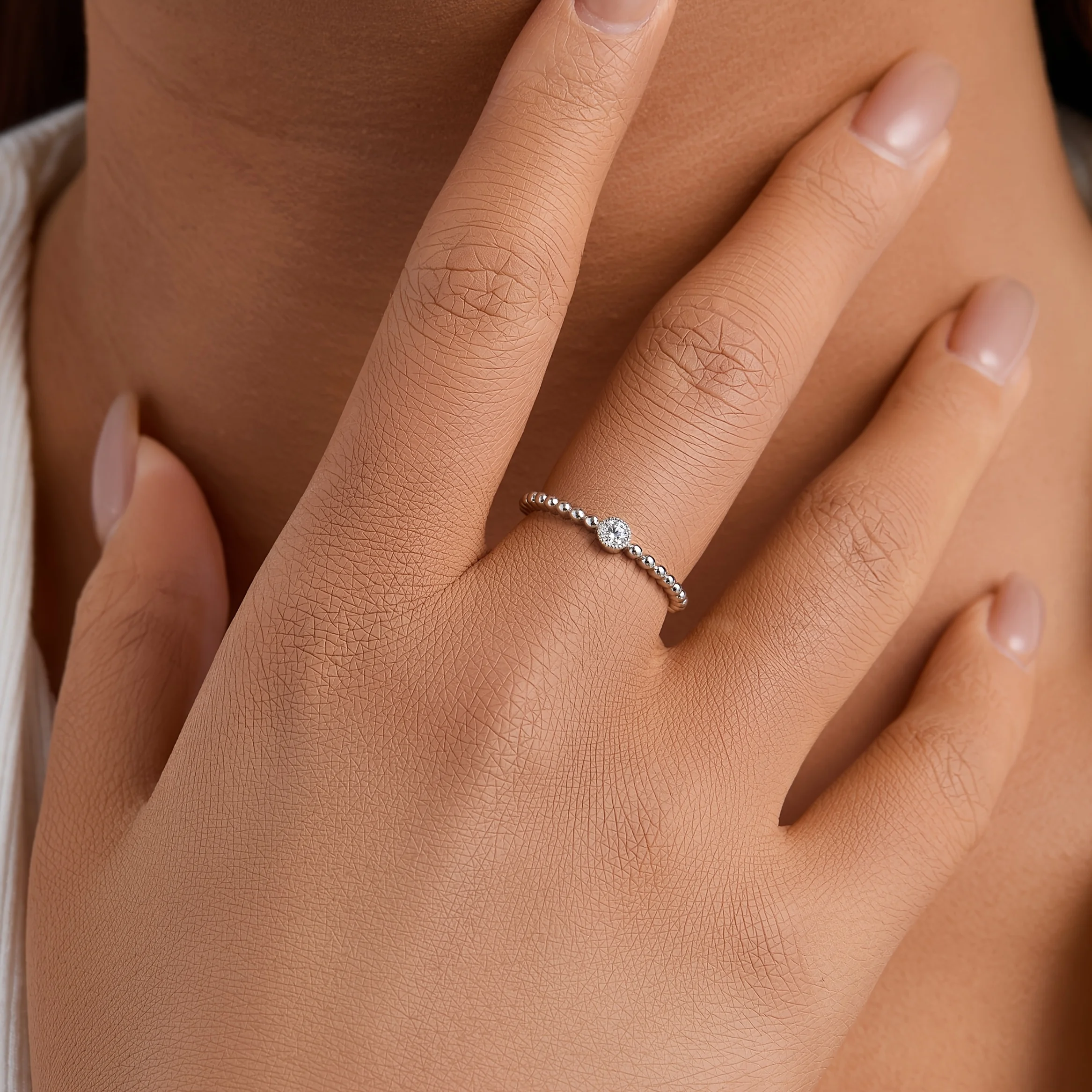 

Simple Round 925 Sterling Silver Moissanite Ring for Wedding Gift Fashion Jewelry Women men Rings