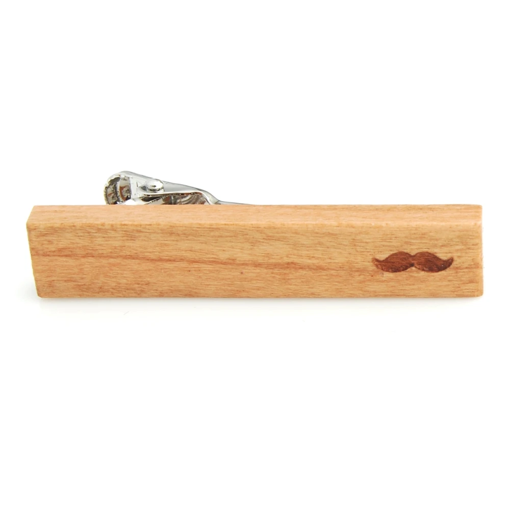 YHT-277B Novelty Anchor, Mustache, Heart Beat Laser engraving Wood Tie Clips