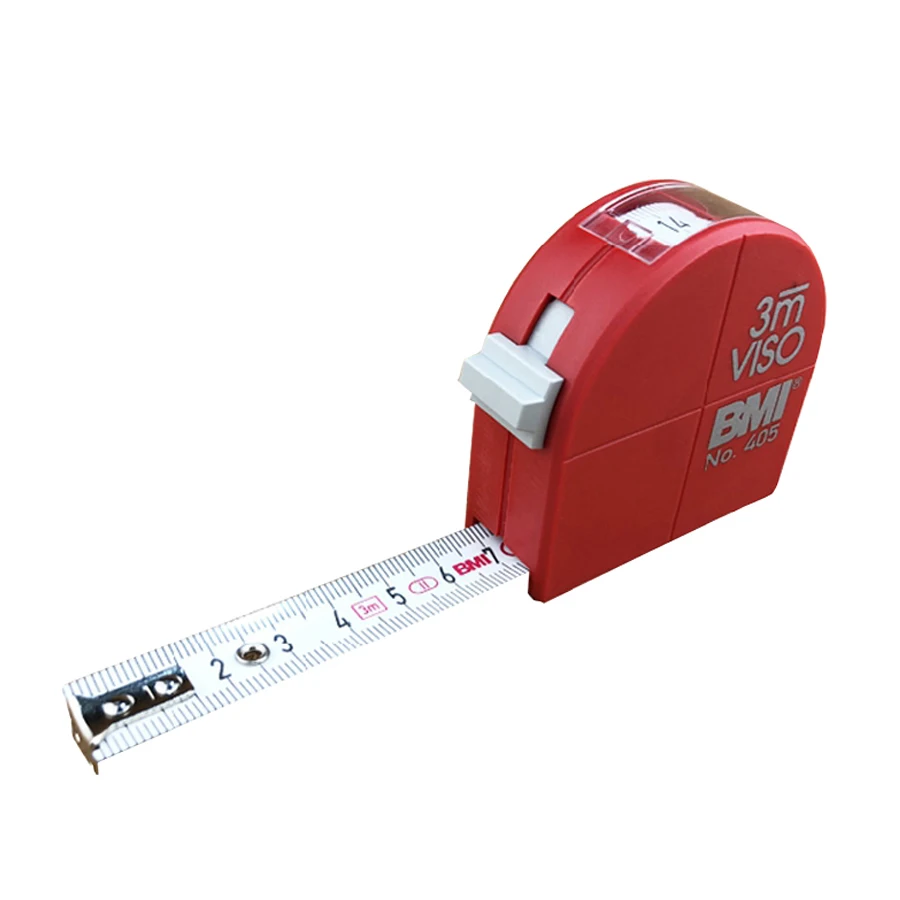 BMI 405 VISO 3m Tape Measure with mm Graduation,Retractable,Self-Locking for Designer, Decorator