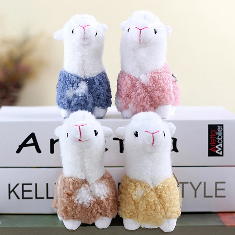 Porte-clés en peluche en forme de petits moutons, jouets en forme d'alpaga, cadeau d'anniversaire aléatoire