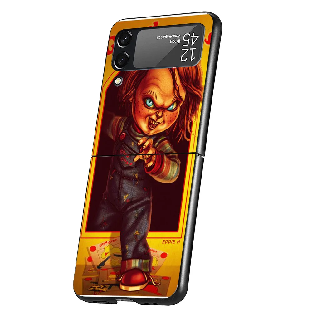 Chucky Child's Play Case Phone Cover for Samsung Galaxy Z Flip 6 5 4 3 5G ZFlip6 ZFlip5 ZFlip4 ZFlip3 Black Hard Trend Fundas