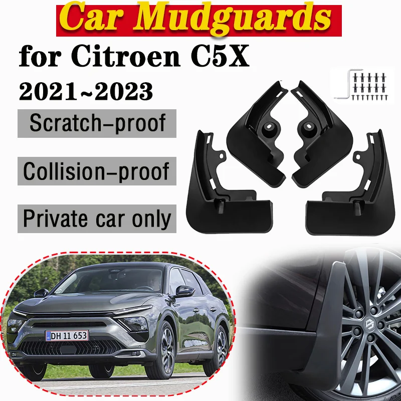 

Car Mud Flap Fender For Citroen C5X 2021 2022 2023 Front Wheel Mudguards Splash Guard Front Rear Anti-splash Mudflap Accessories