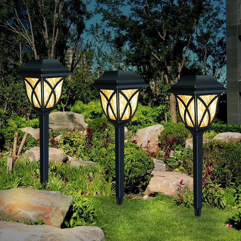 2pcs/Lot Led Solar Lawn Lights Outdoor Waterproof Warm Light Garden Decoration Lamp For Walkway Path Villa Yard Driveway image 4