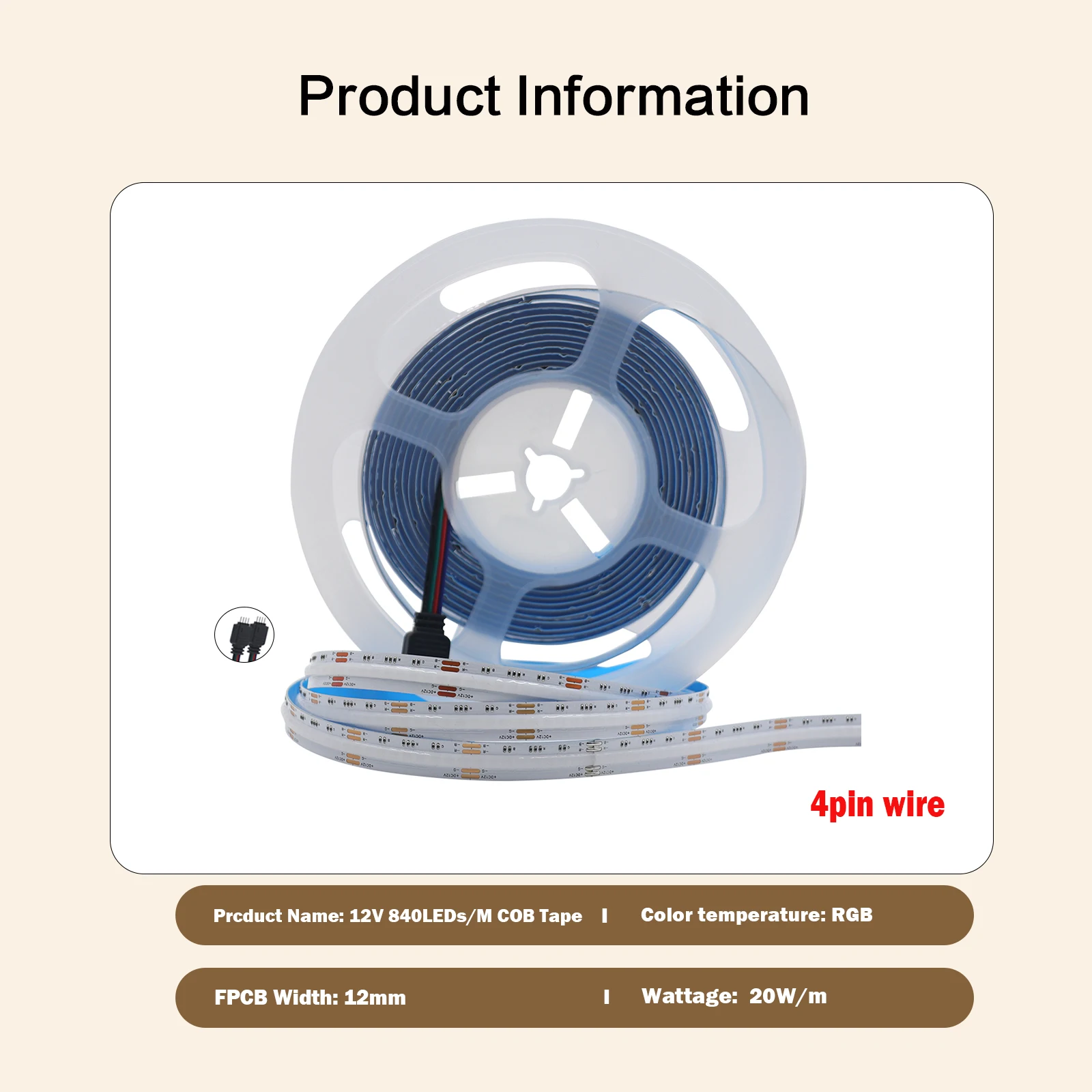 KISUFU RGB RGBWW RGBCCT COB LED-Streifen, hohe Dichte, 12/24 V, 576 720 840, 784 LEDs/m, hochhell, stippenlos, flexibles LED-Band, Raumdekoration für den Innenbereich 5