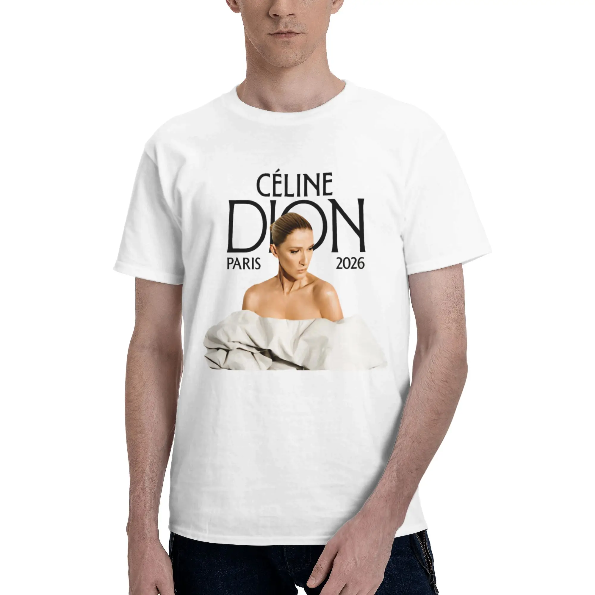 Celines Dions Paris 2026 Tour Merch Men Women T Shirts Pure Cotton Tee New Arrival  Tops T-shirt