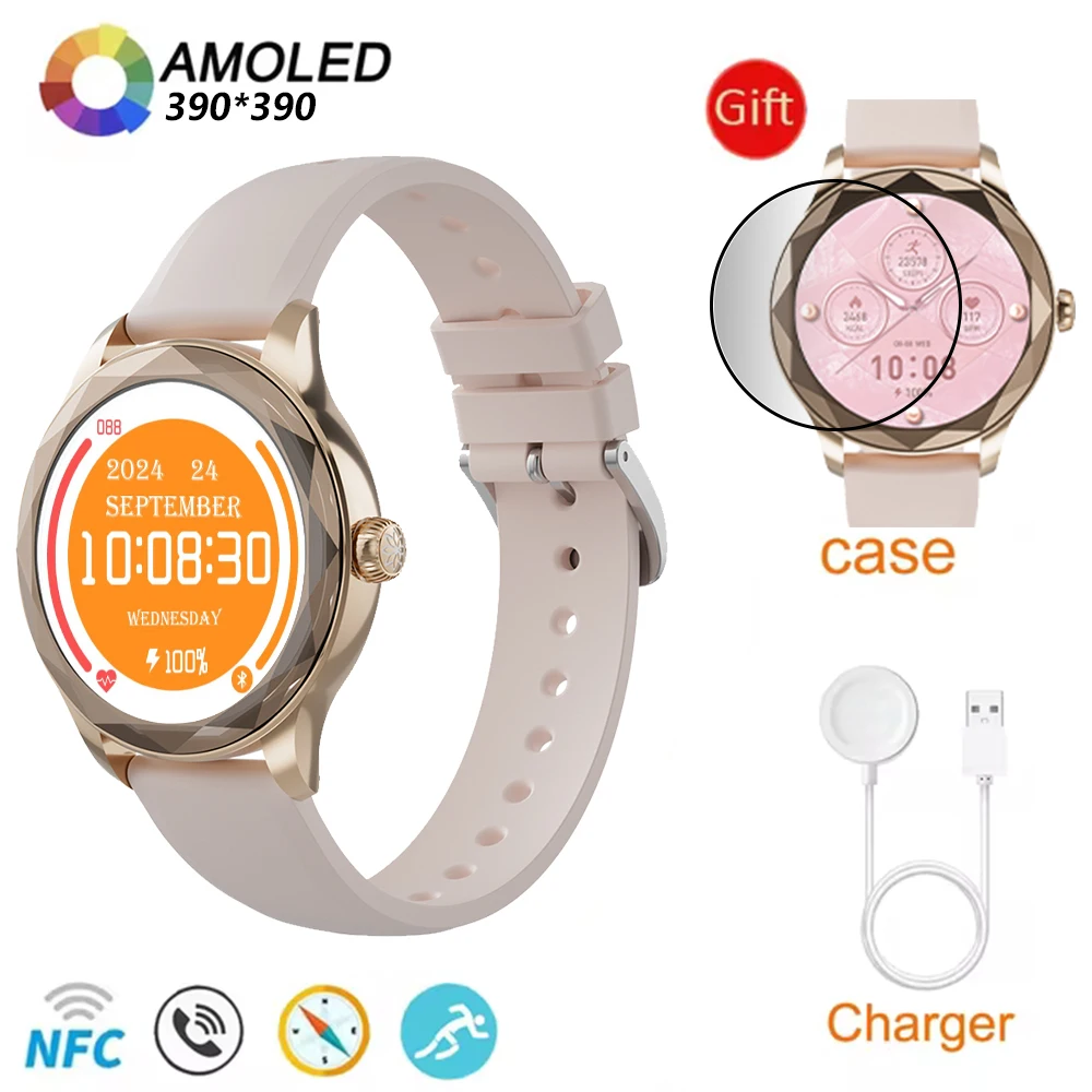 Zordai 2024 Hello PLUM OD8 Smartwatch 10 H15 Pro Amoled 1GB Rom Compass NFC ساعة ذكية للرجال والنساء بلوتوث دعوة الرياضة اللياقة البدنية