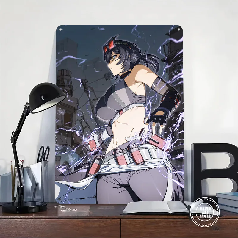 Zenless Zone Zero Grace Howard Poster Retro 3D Printed Metal Signs Customized Wall Hanging Gift for Living Room Decoration Man