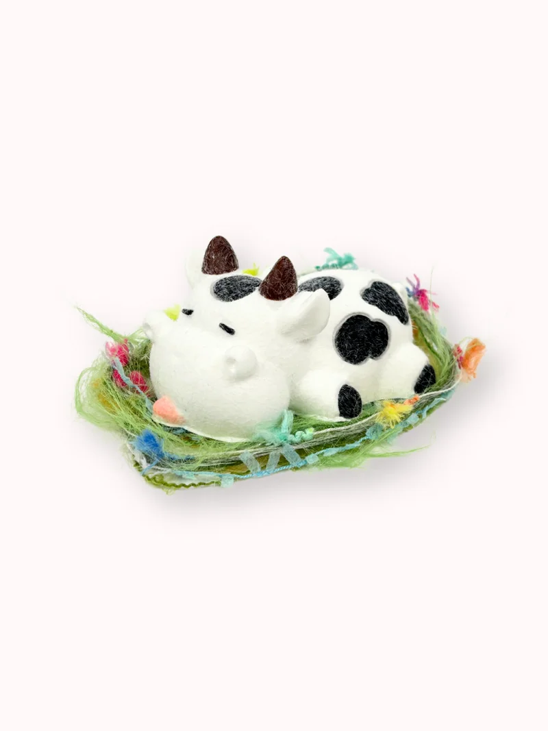 

Food Grade Silicone Flocked Cow Handmade Taba Squishy Toy