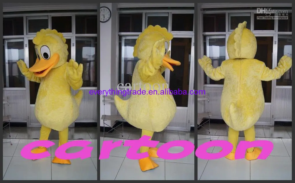 Cute Yellow Duck Cartoon Mascot Traje para adultos, espuma, luxuoso, Natal, vestido extravagante, Dia das Bruxas, venda quente, novo