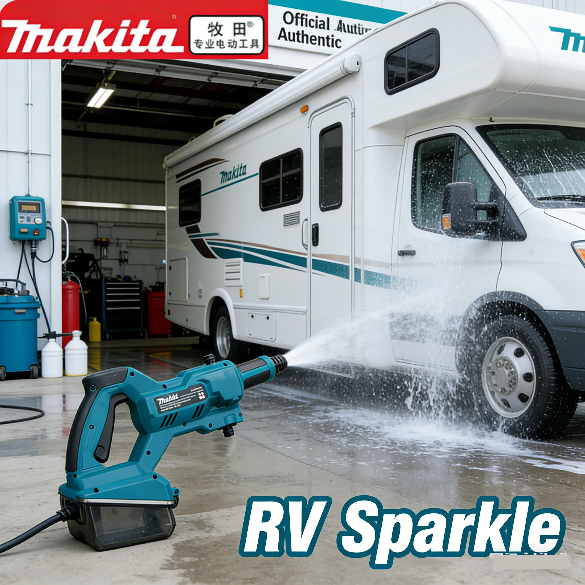 

Makita DHW180 cleaning machine lithium battery 18V car wash gun outdoor portable high-pressure water gun has five spraying modes