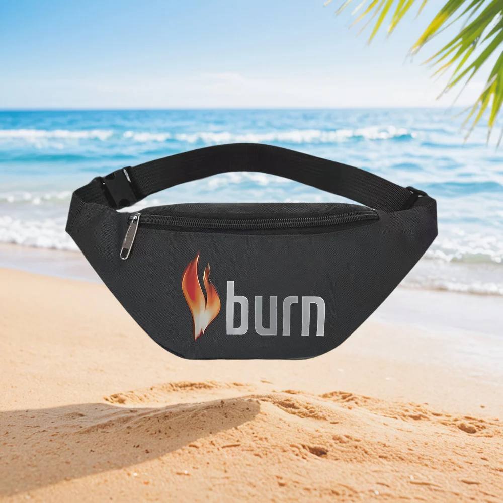 

Burn Logo Flame Design Waist Backpack Crossbody Chest Bag Street Casual Sporty Fashionable Simple Unique Printed Design