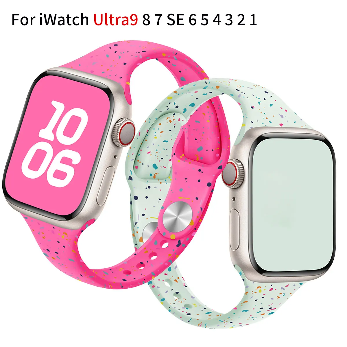 Confetti sports strap for Apple Watch 49mm 45mm 44mm42mm 38mm-41mm single buckle small waist for iwatch sports strap