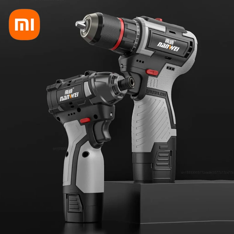 

Xiaomi Nanwei Multi Functional Brushless Lithium Electric Drill 16.8V Rechargeble Electric Drill Household Electric Screwdriver