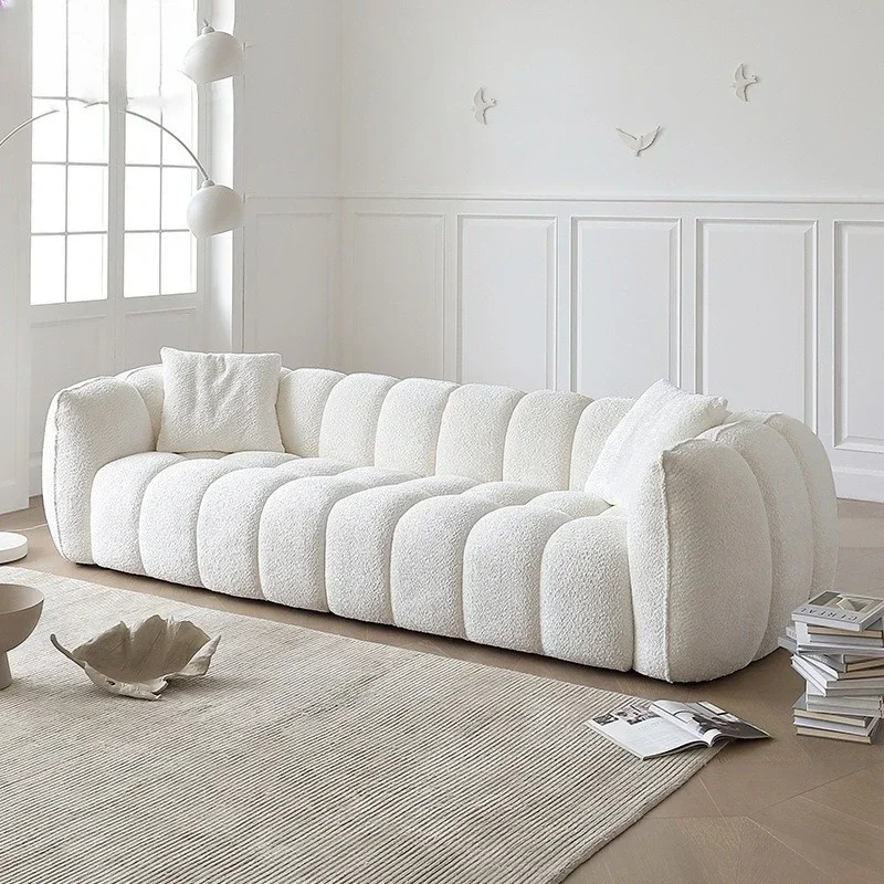 Cream wind pumpkin sofa Q cute soft modern simple living room marshmallow fabric cloud sofa