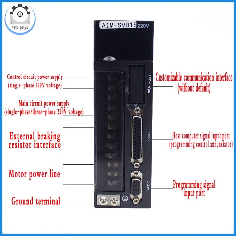 400W 750W AC Servo Motor Driver Kit 3000rpm 60 80mm Match Driver A2-SVD15 Magnetic Encoder 17bit + 3 Meter Encoder Cable for CNC