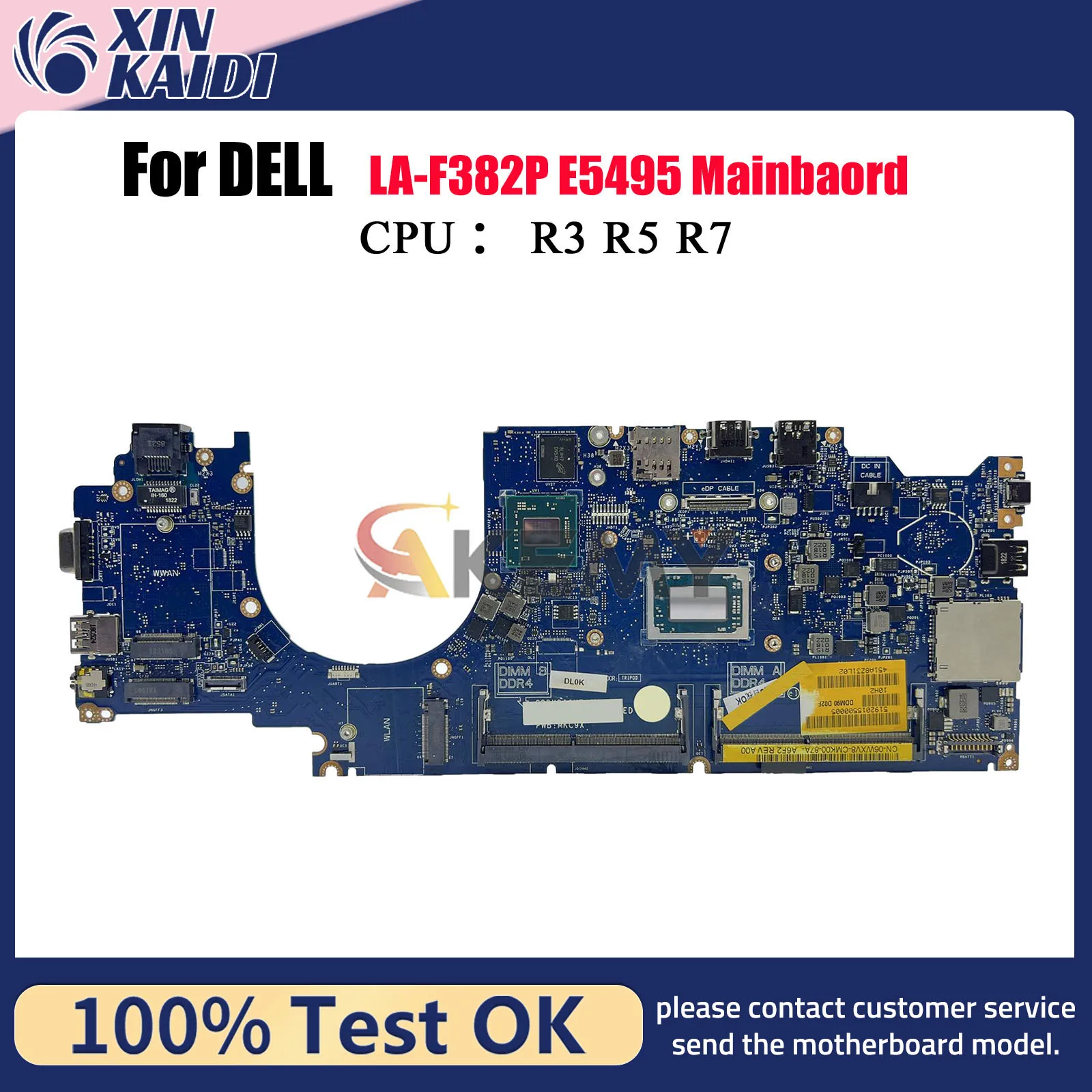 

Материнская плата для ноутбука DELL Latitude E5495 5495, LA-F382P с процессором R3 R5 R7 CN-06WXV8 0RWXV8 RWXV8, 100% протестировано, ОК
